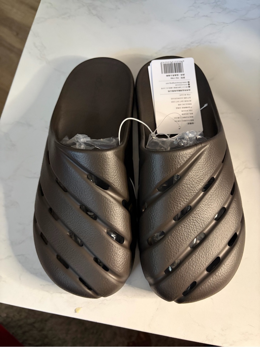 Men's Ventilated Slip-On Sandals in Dark Brown